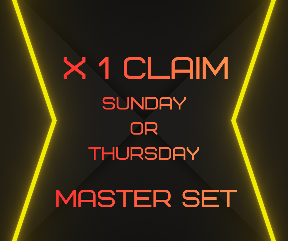 x1 Claim Master Set (Pre-Claim Only) (Sunday or Thursday)